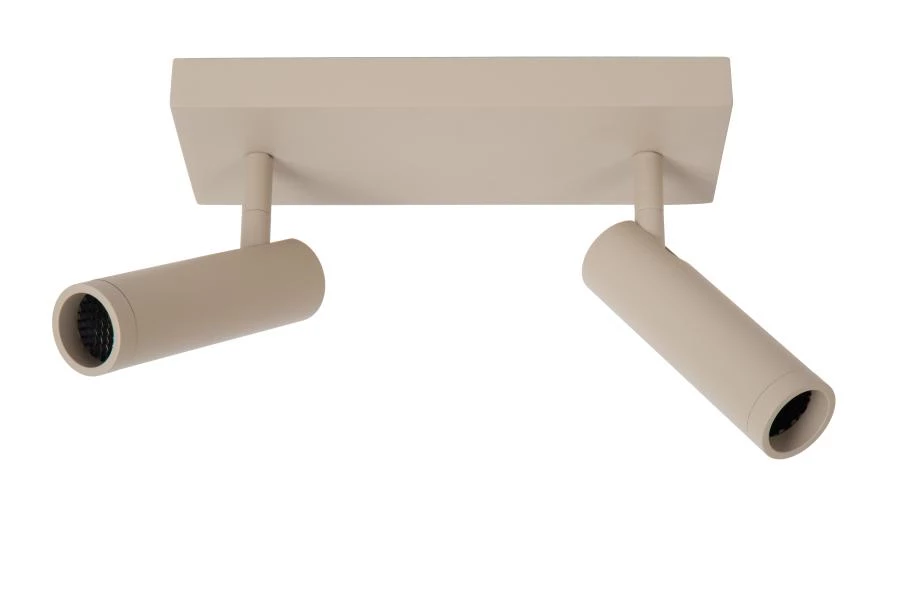 Lucide GRADO - Ceiling spotlight - 2xGU10 (MR11) - Taupe - turned off
